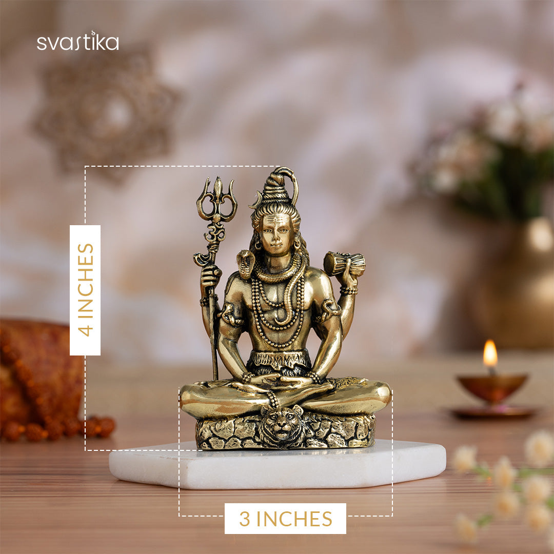 brass shiva idol for home