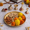 Brass Peacock Meenakari Pooja Thali 