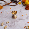 Brass Peacock Meenakari Pooja Thali diya