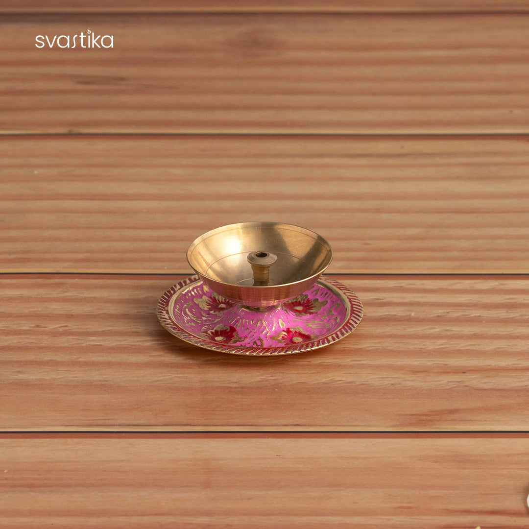 Brass Om Engraved Pooja Thali Set (10 Inch)