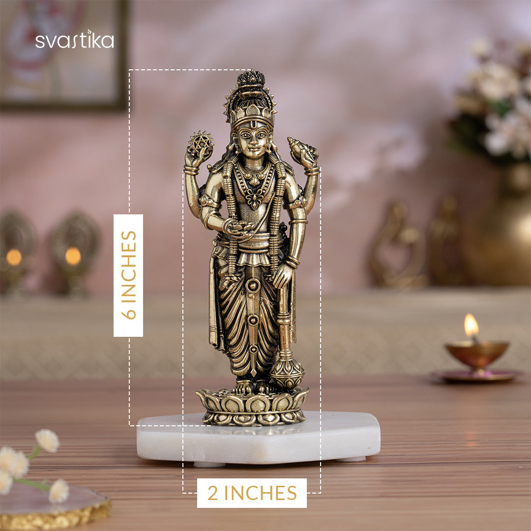 brass vishnu standing idol