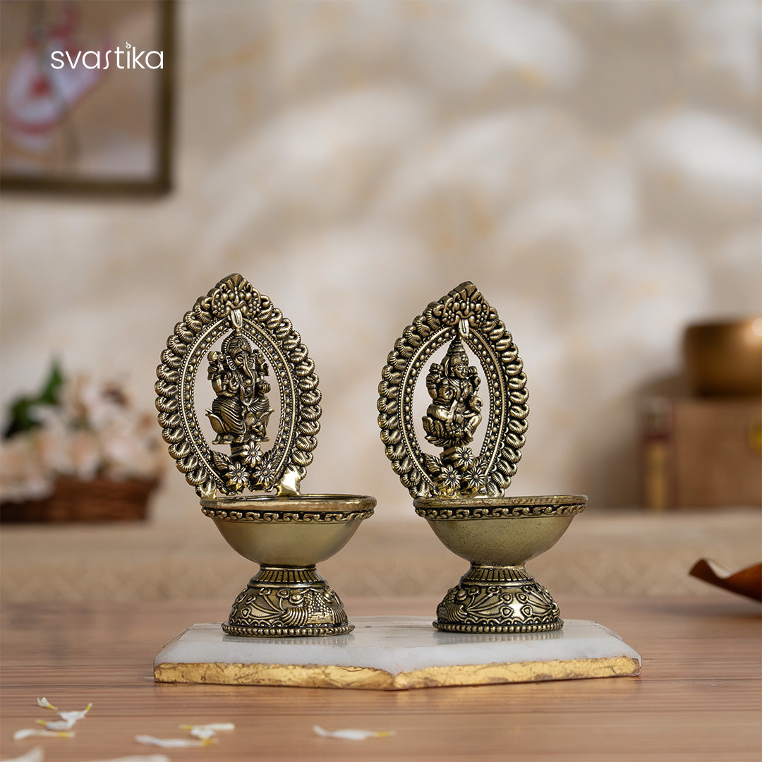 Lakshmi Ganesh Diya Set (4.5 Inch)