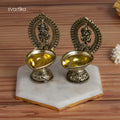 Brass diya set