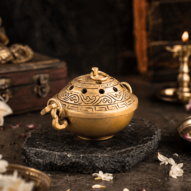 Brass Loban Burner (Incense Burner) (4 Inch)