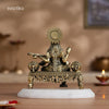 Brass Saraswati Idol Playing Veena 