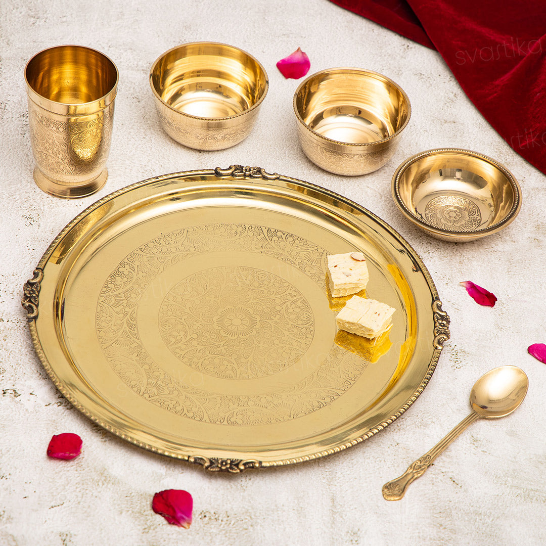 Brass thali set for gifting