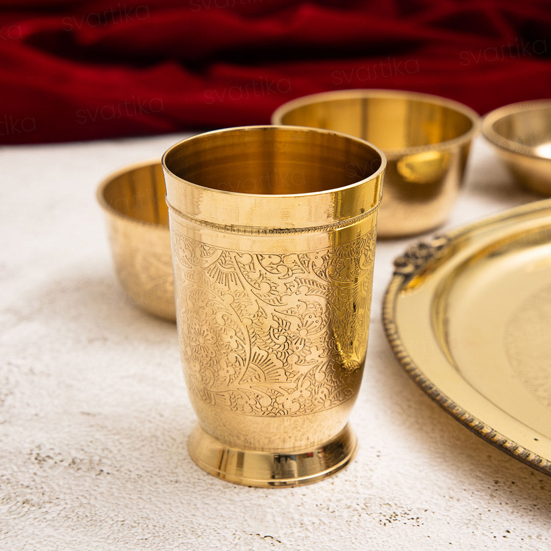 Brass Thali set for occasions 