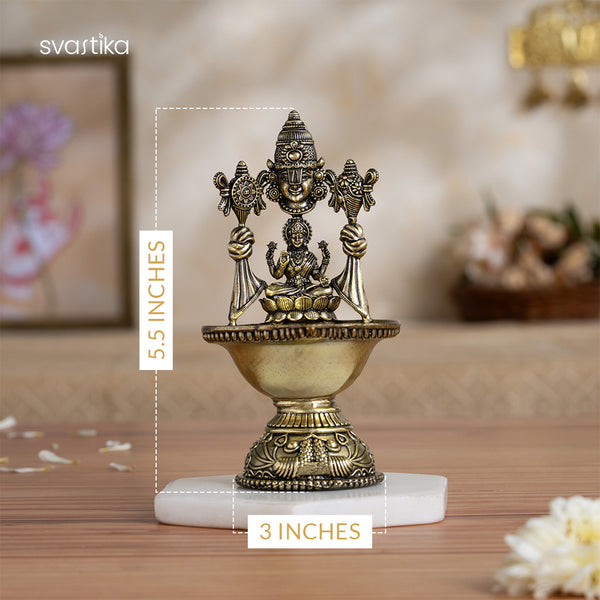 Brass Tirupati Balaji Lakshmi Divine Diya 
