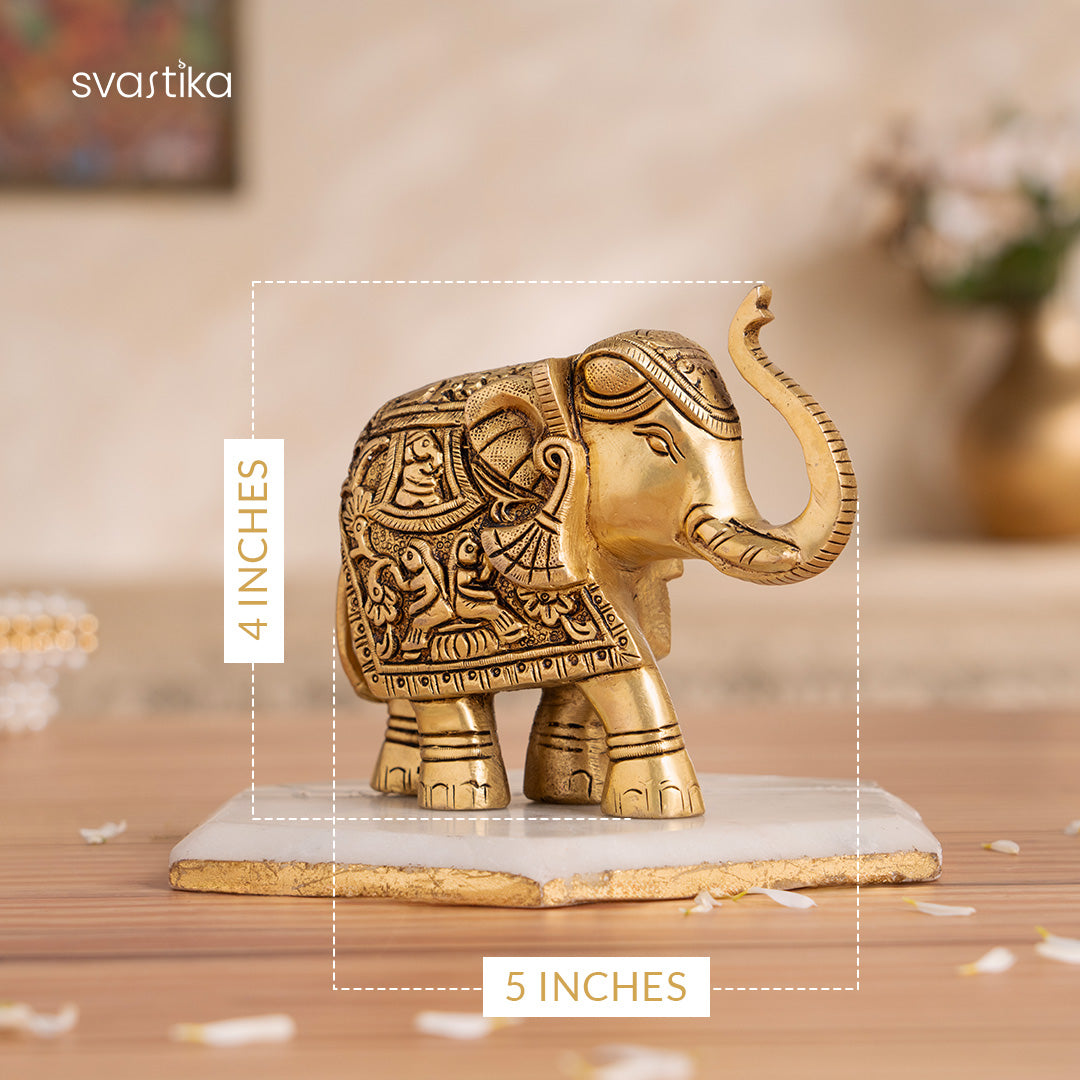 Brass Elephant Statue 