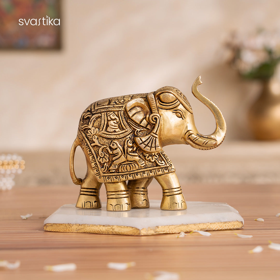 Brass Elephant Statue 