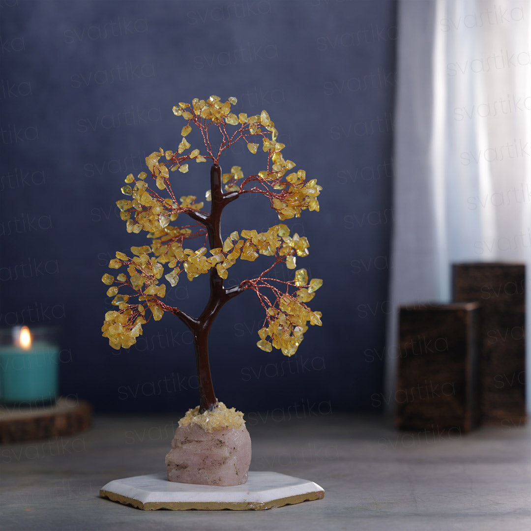 Citrine stone tree for good luck