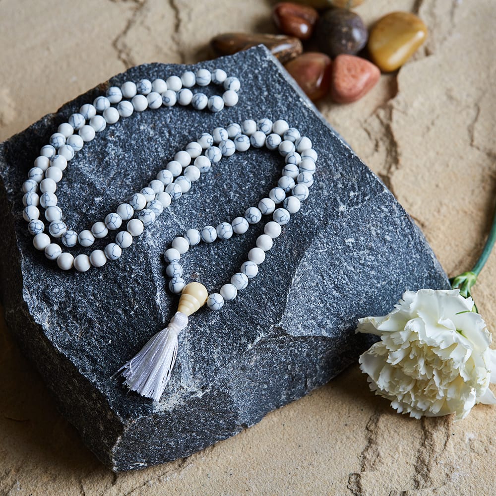 Ethereal Howlite Meditation Beads Mala