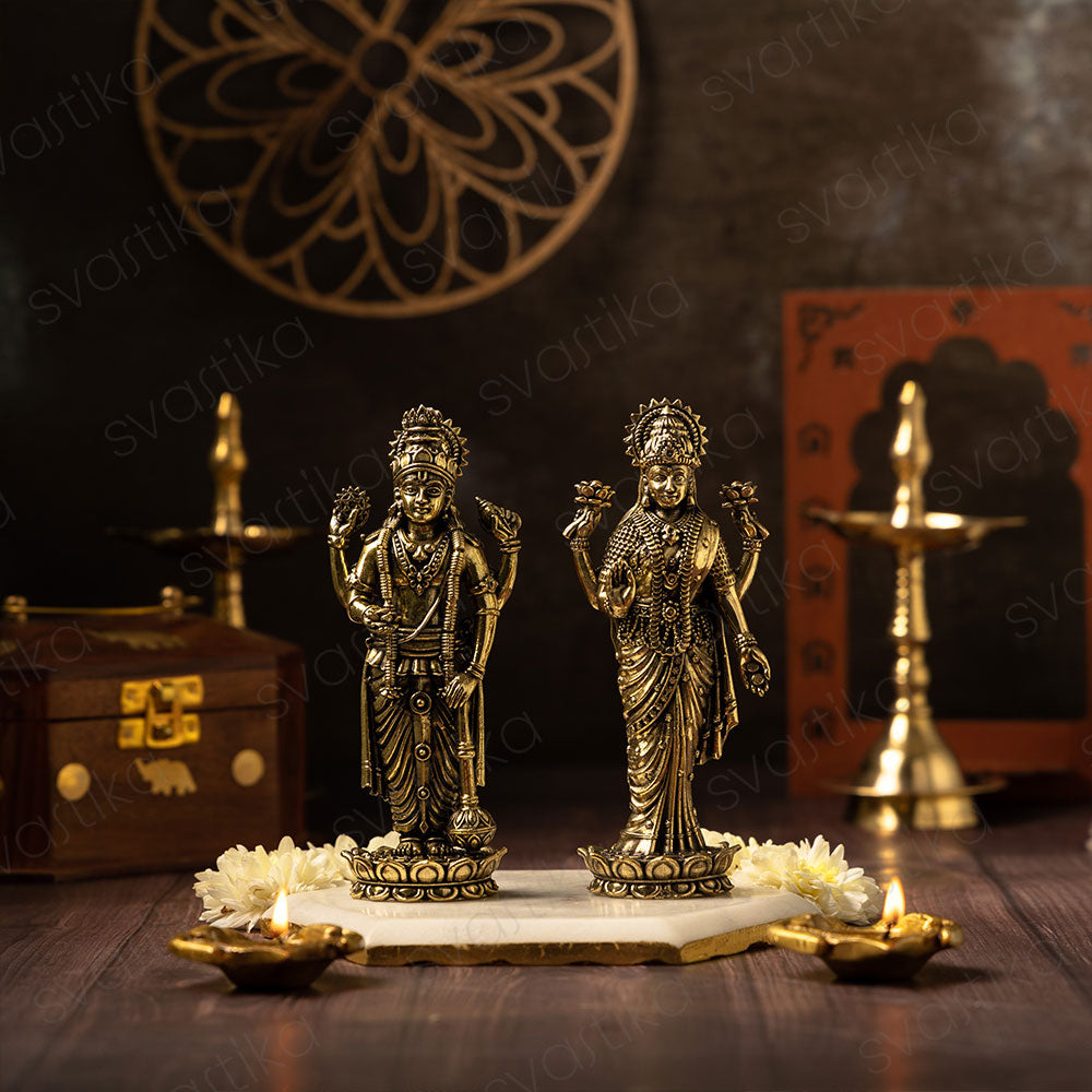 lord vishnu and goddess lakshmi for pooja room 