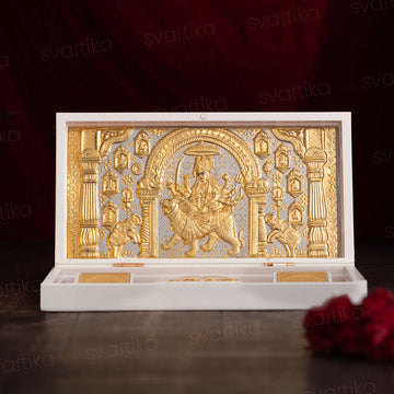 Svastika Nav Durga Pocket Temple - Gold Coated