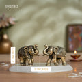 Brass Trunk Up Brass Elephant Statue Pair 