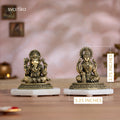 4 inch ganesh lakshmi brass idol pair