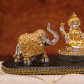 gold and sliver elephants with lakshmi ganesha