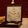 gold and sliver ganesh lakshmi saraswati pocket temple for home