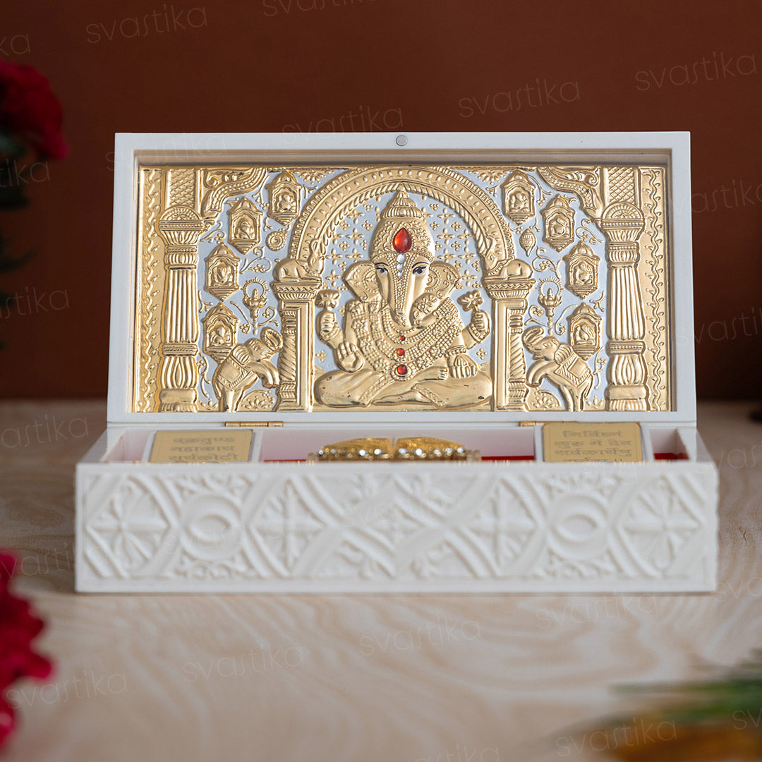 Svastika Ganesha Pocket Temple - Gold Plated (Big)