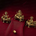 ganesha lakshmi saraswati brass murti for mandir 