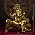 Lord ganesha brass idol on singhasan 
