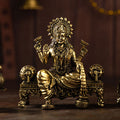 brass lakshmi & ganesha with elephant idols set 