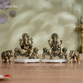 brass ganesh lakshmi elephant idol set