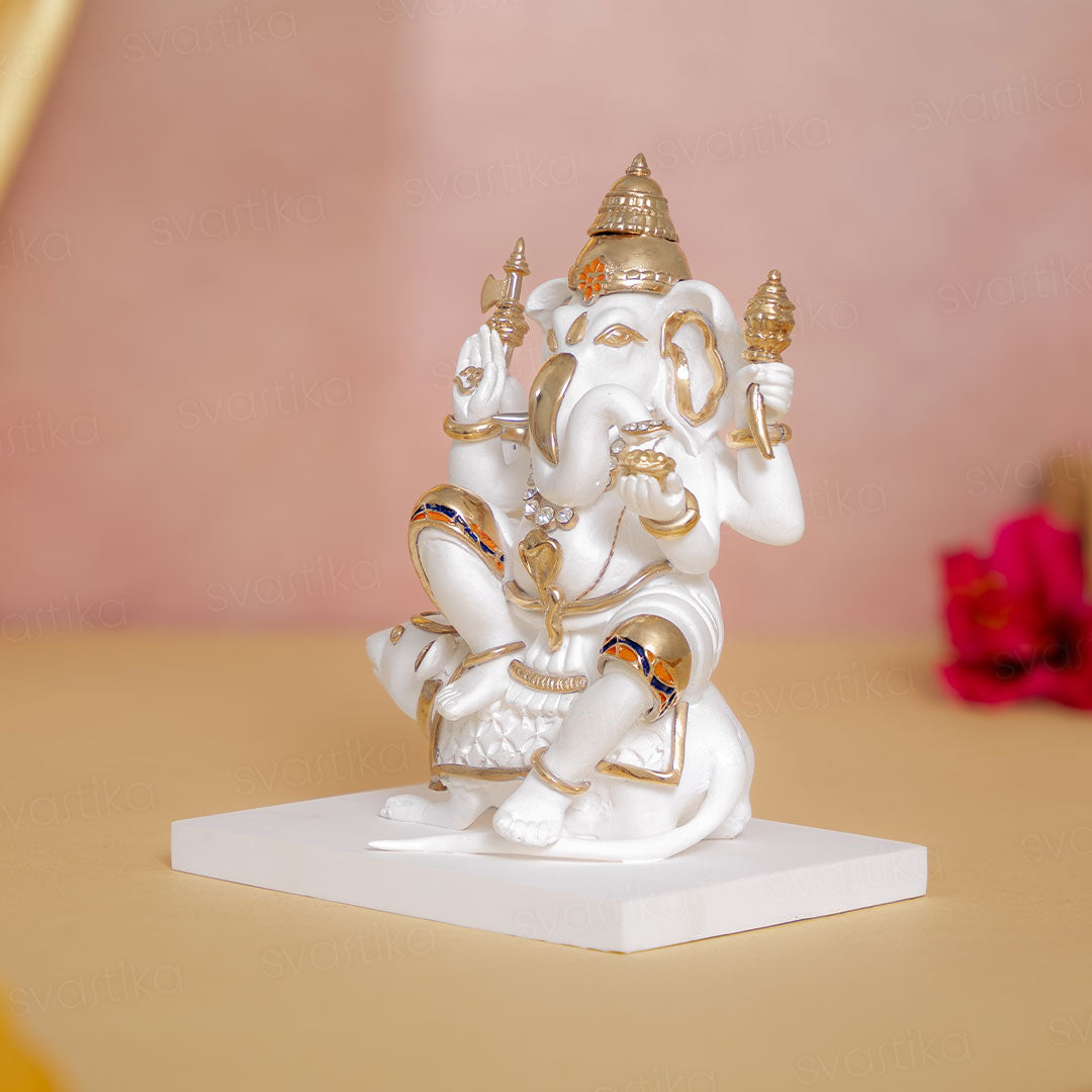 white ganesh murti​