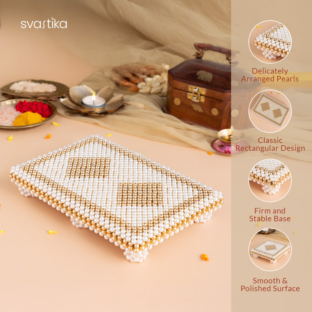 Ganesh Lakshmi Saraswati Pocket Temple With Pearl Chowki | Divine