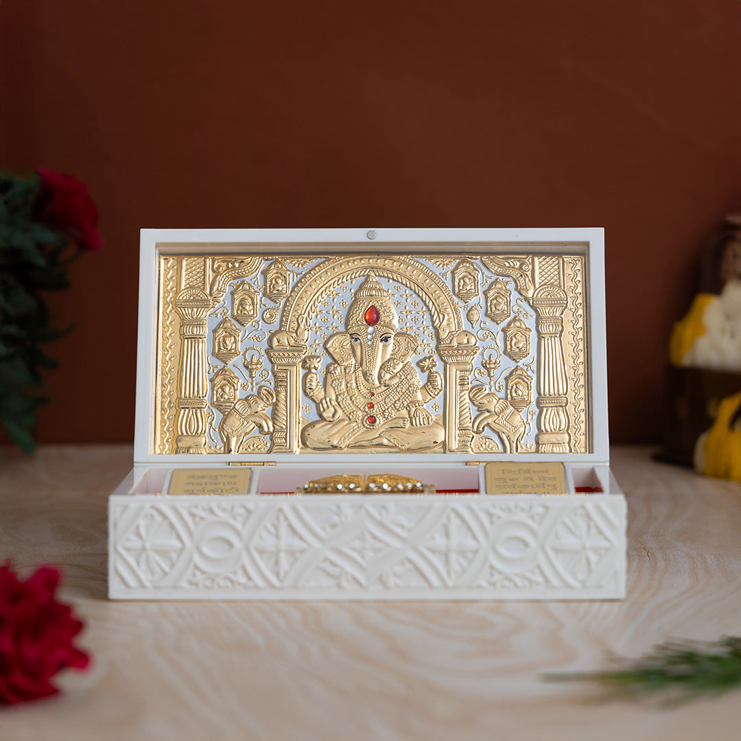 Svastika Ganesha Pocket Temple - Gold Plated (Big)