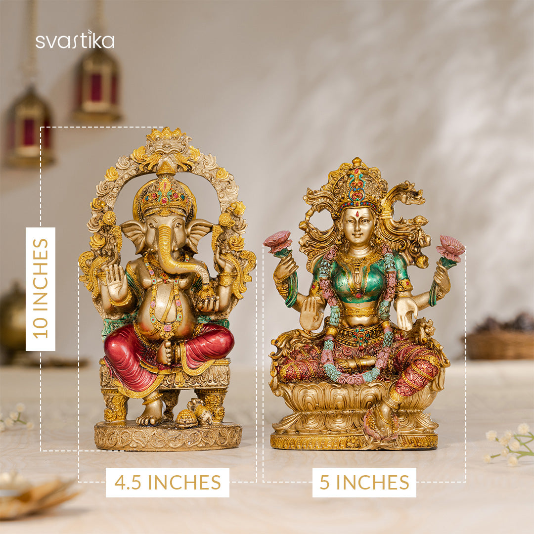 Ganesh Lakshmi Murti With Antique  