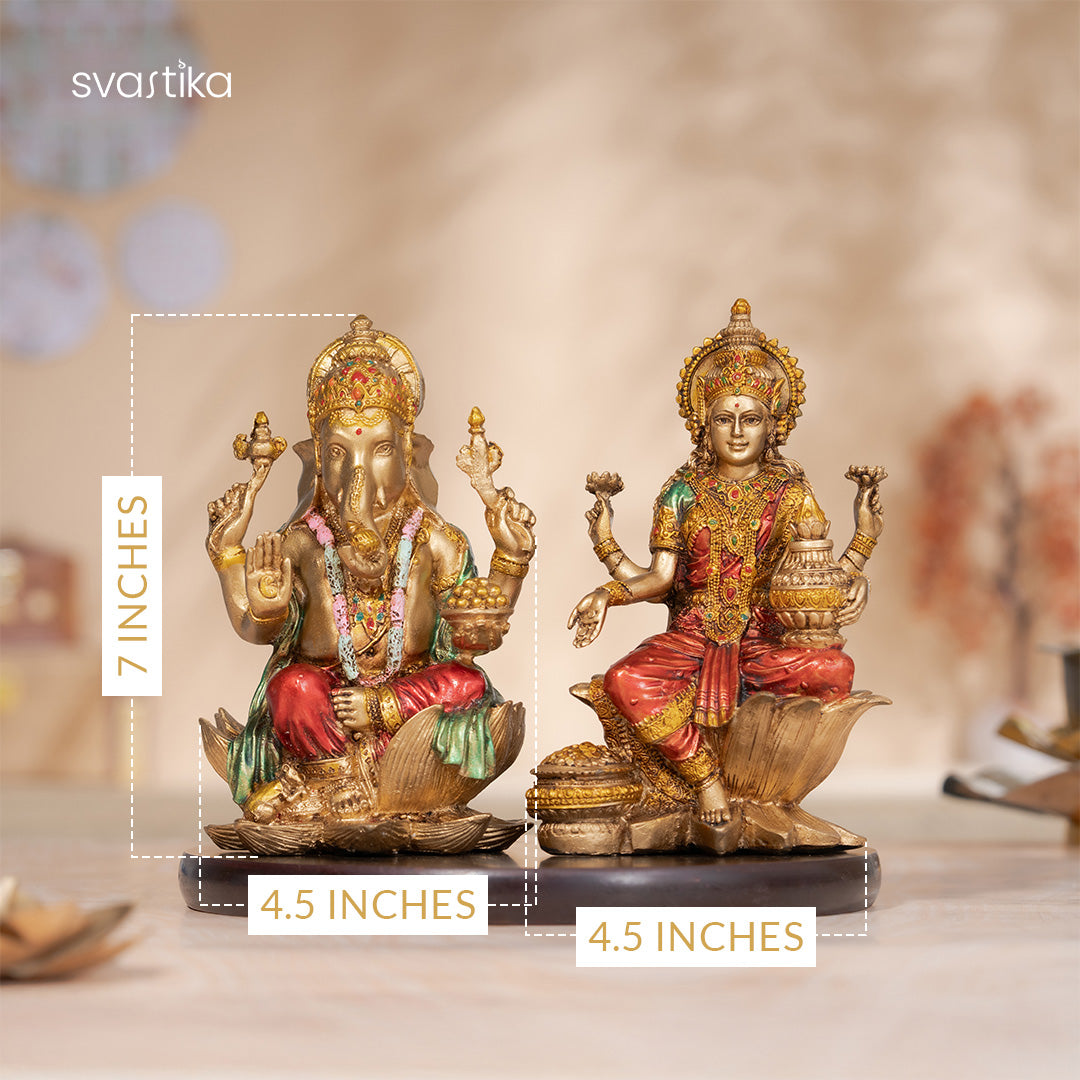 Ganesh Lakshmi With Antique Murti Pair 