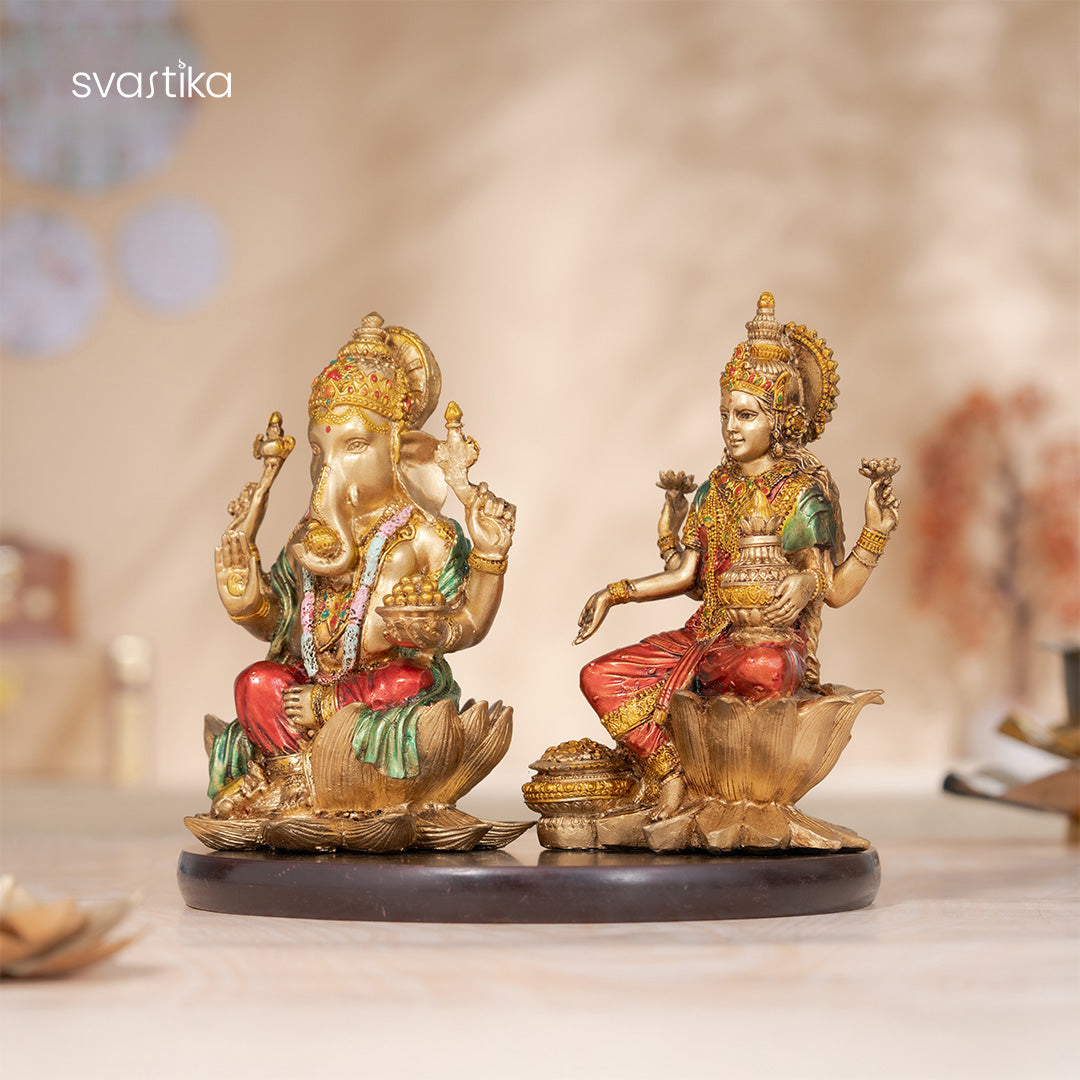 Ganesh Lakshmi Antique idol Pair 