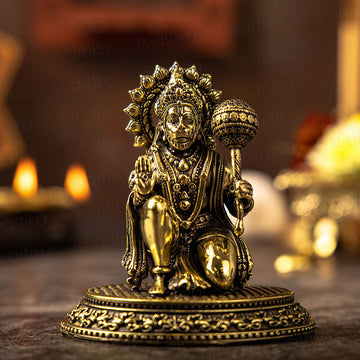 Exquisite Hanuman Brass Murti in Abhaya Mudra (3.5 Inch)