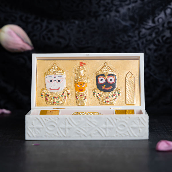Svastika Jagannath Pocket Temple - Gold Coated (Big)
