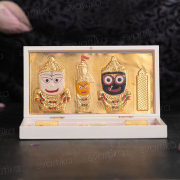 Svastika Jagannath Pocket Temple - Gold Coated (Small)