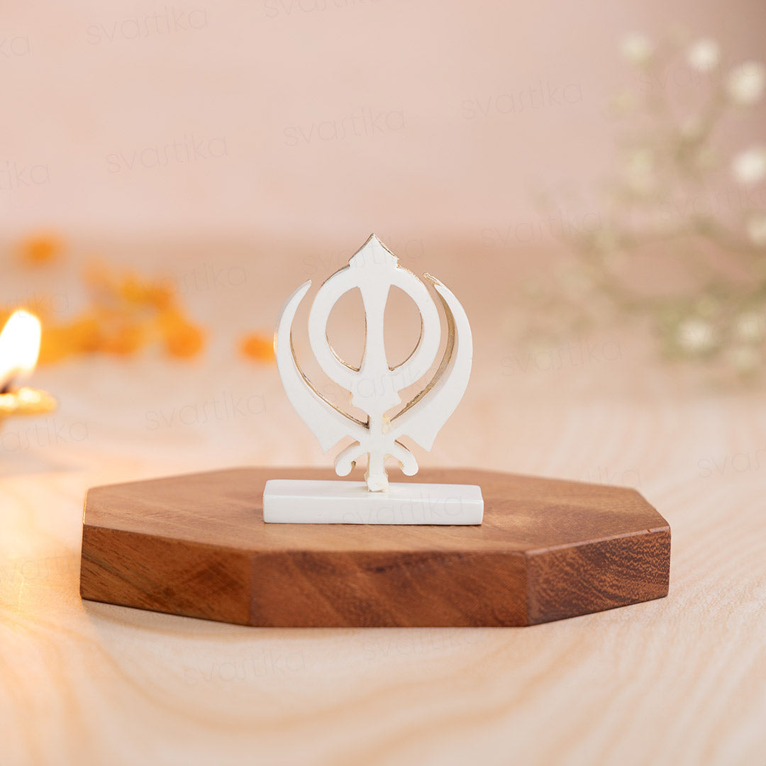 Khanda (Nishan Sahib) Flag For Car Dashboard And Tabletop