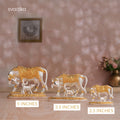 gold silver Kamdhenu Cow with Calf statue