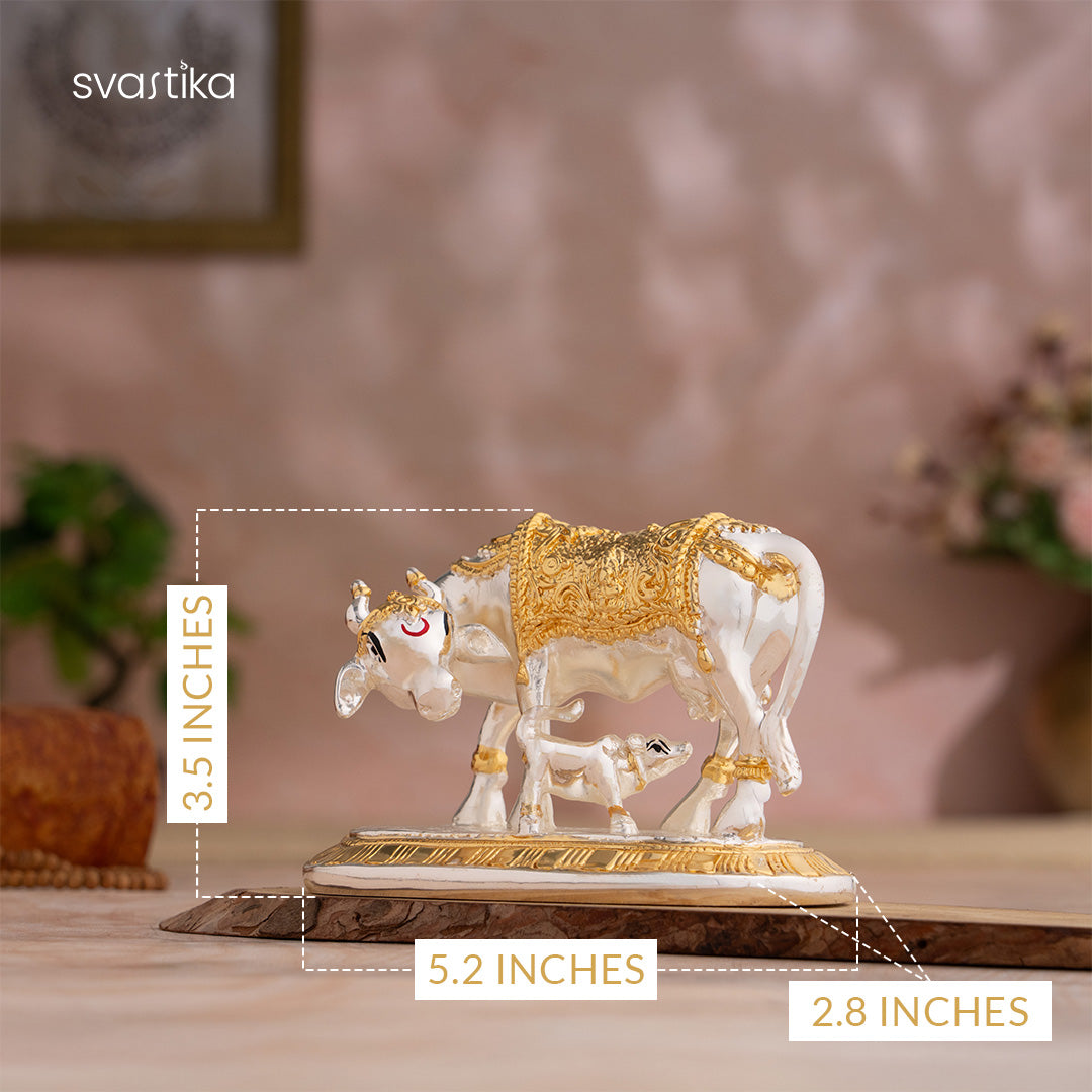 Kamdhenu Cow with Calf murti