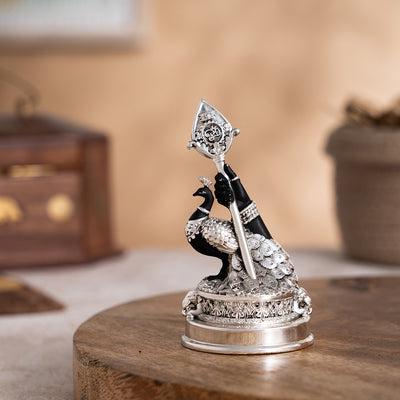 Svastika Vel Mayil Murugan Idol (999 Silver Plated)