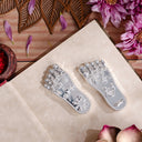 Shree Krishna's Charan Paduka (Lotus Feet) - Silver Plated (3 Inch)