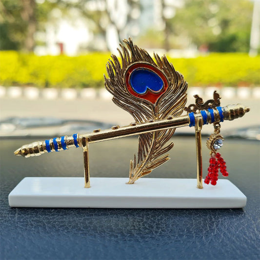 Hare Krishna Mantra Indian Flute Peacock Feather Tulsi Mala
