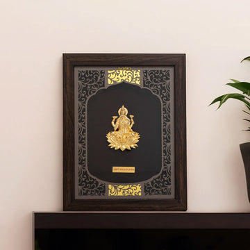 Mata Lakshmi 3D Wall Hanging - Gold Plated Finish