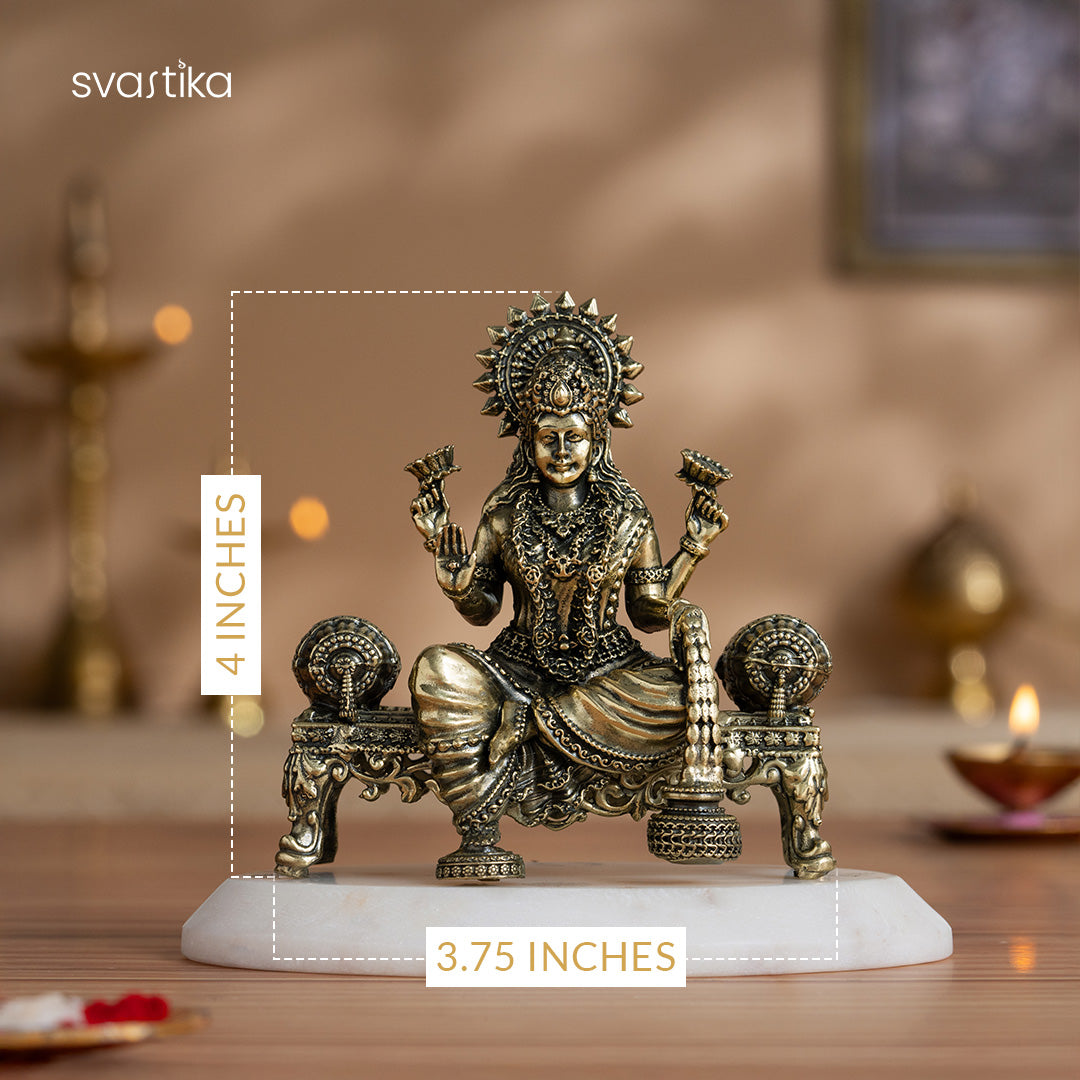 maa lakshmi sitting brass idol