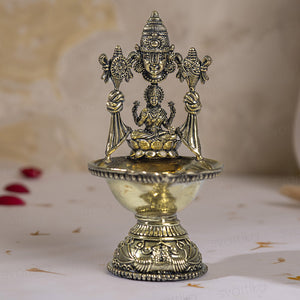 Brass Tirupati Balaji Lakshmi Divine Diya (5.5 Inch)