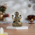 Brass Lakshmi Idol Sitting on Lotus 