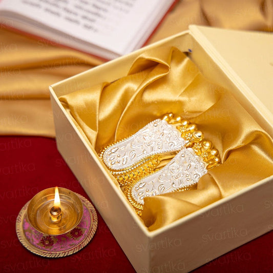 Shri Lakshmi Charan Paduka | 24K Gold and 999 Silver Plated