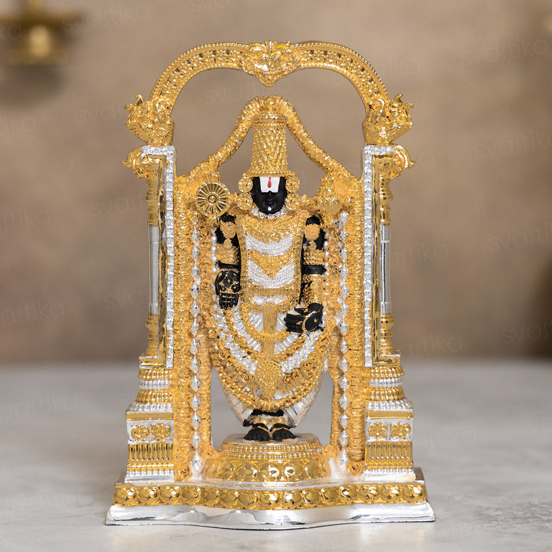 Lord-Tirupati-Balaji-Venkateswara-24-Karat-Gold-Silver-Plated-Idol