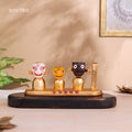 Lord Jagannath, Subhadra, Balabhadra Murti Set - Gold Plated (4 Inch)