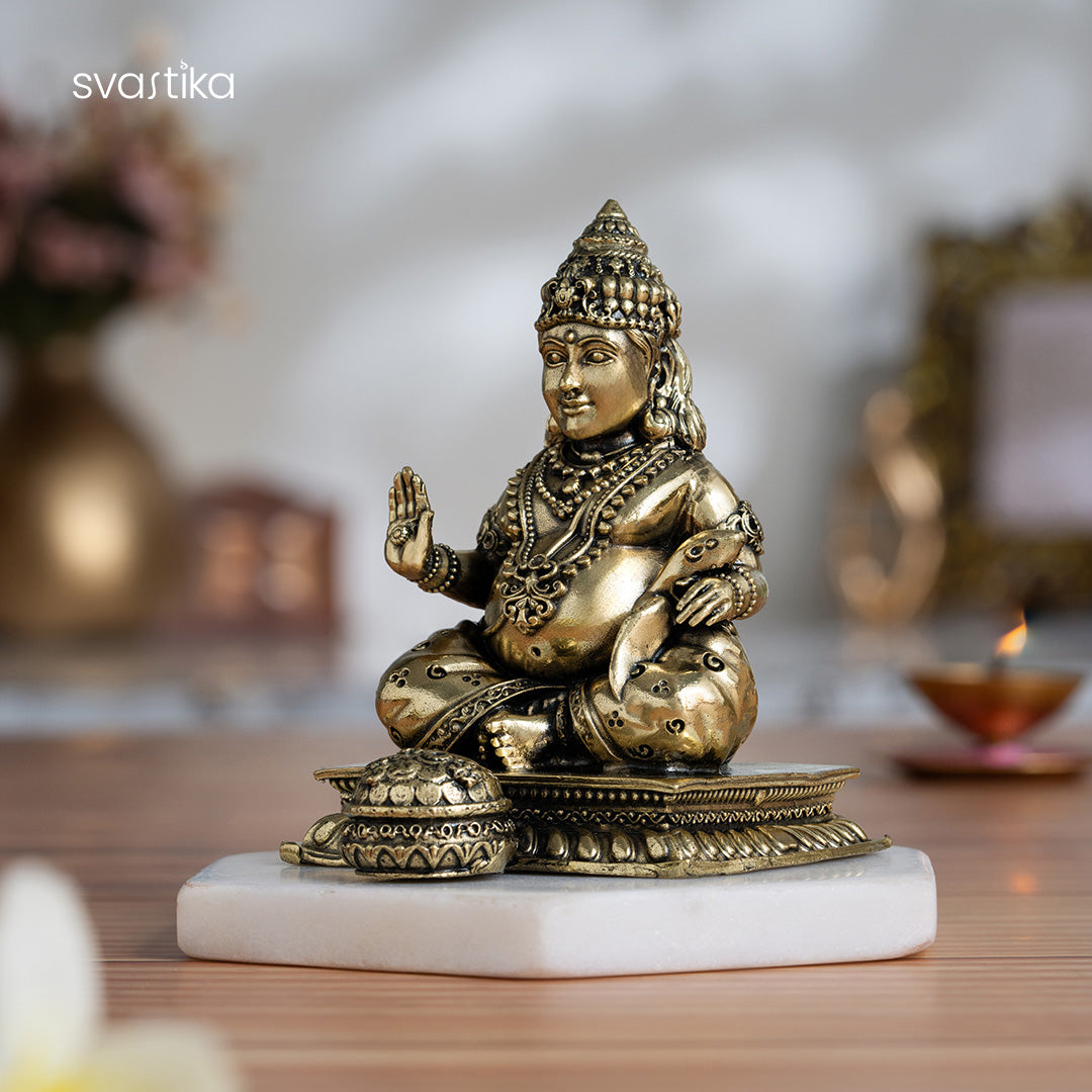 Brass Lord Kubera Statue 